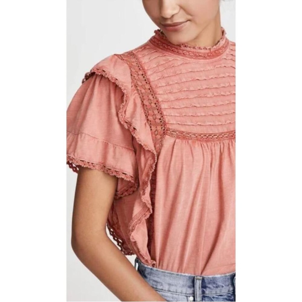 Free people le femme ruffle 100% cotton top